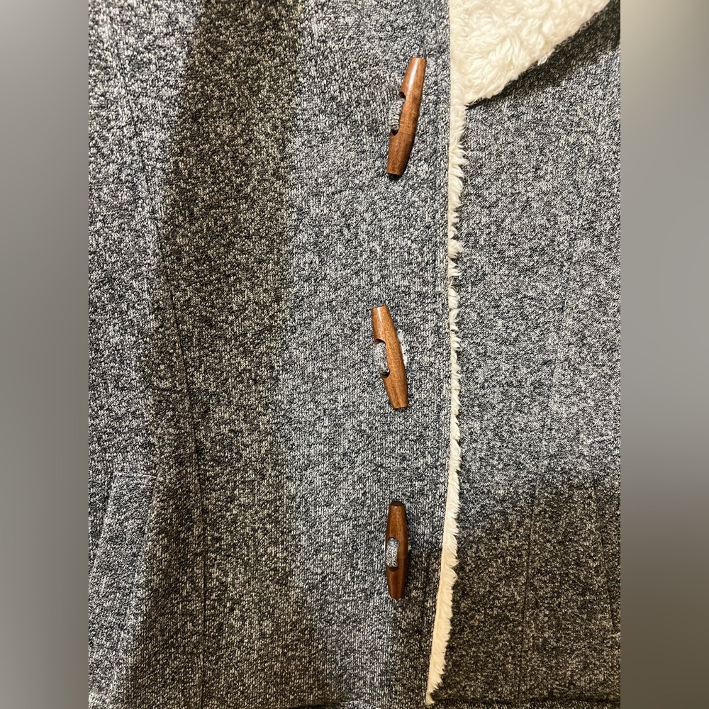 O'neill Charcoal & White Toggle Button Teacup Jac… - image 3